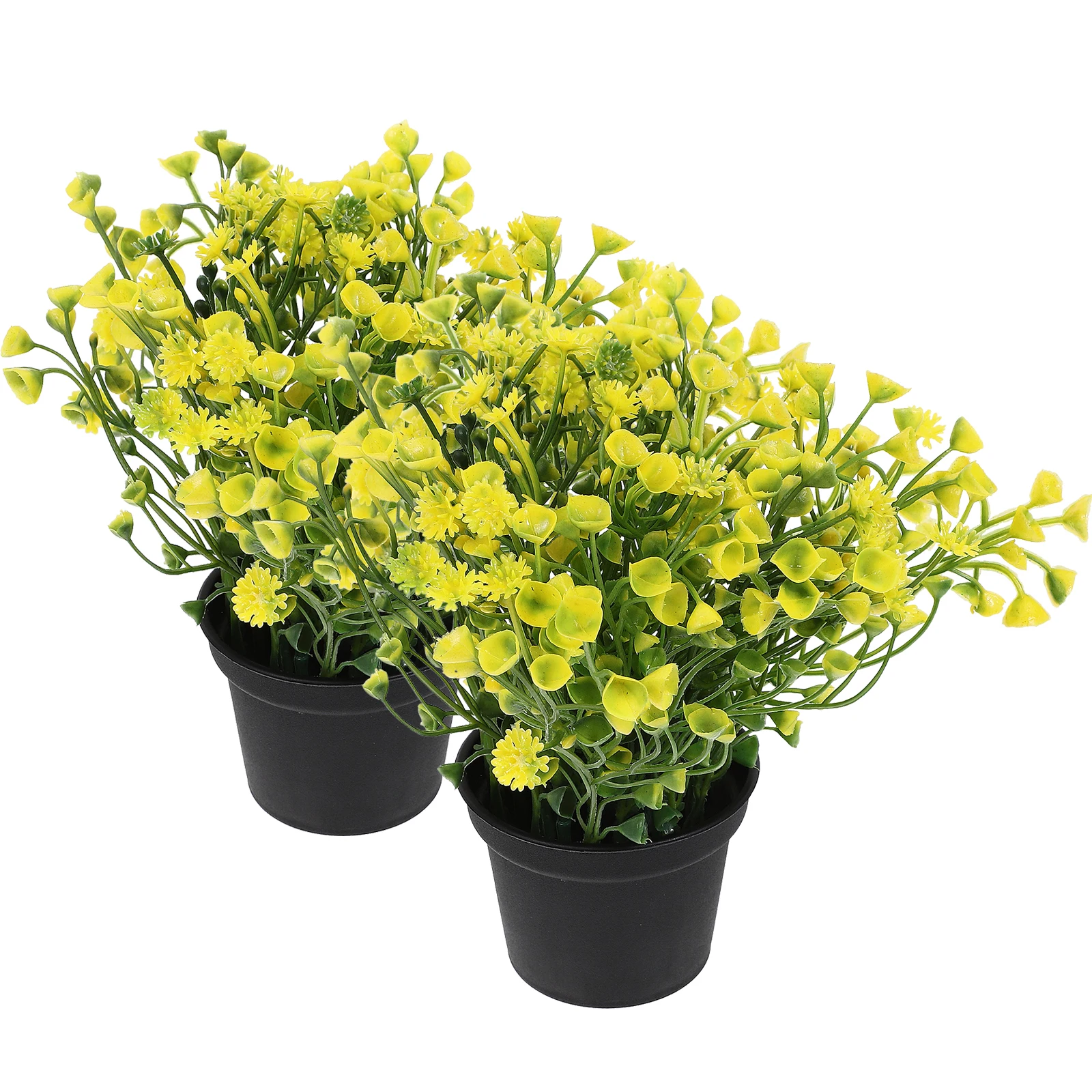 

2pcs Artificial Flower Bonsai Fake Plants Potted Realistic Vivid Home Desktop Decor Artificial Plant Adornments Faux Plant