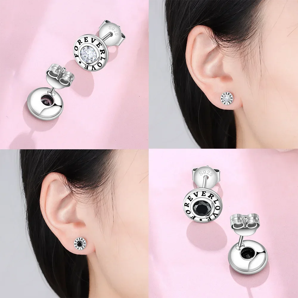 

Women's Earrings 925 Sterling Silver Zircon Love Earrings Flower Clover Earrings for Silver Hoops 925 Women Fine Jewelry Gifts