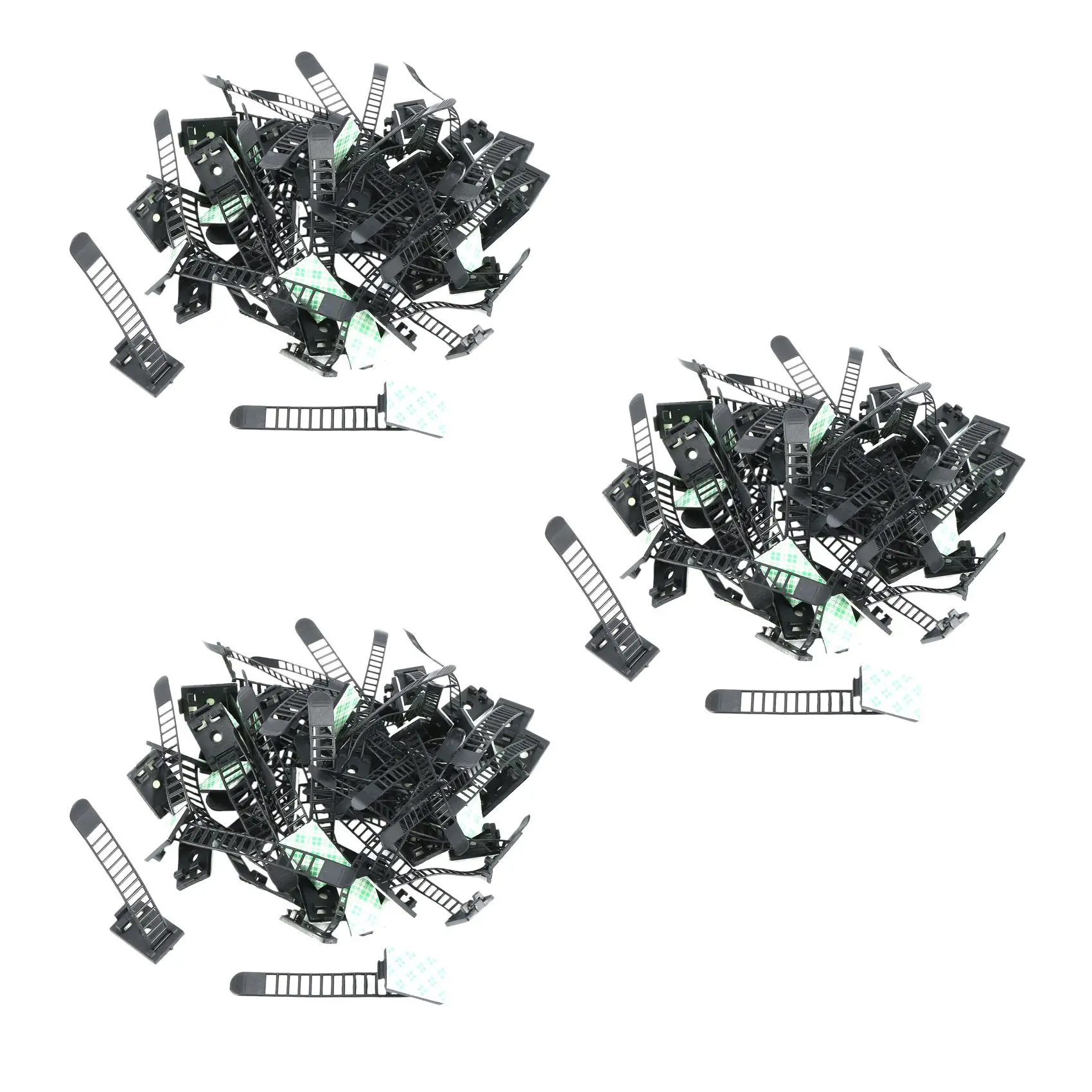 HLZS-150Pcs 2 Sizes Adjustable Self-Adhesive Nylon Cable Straps Cable Ties Cord Clamp For Wire Management, Large And Small