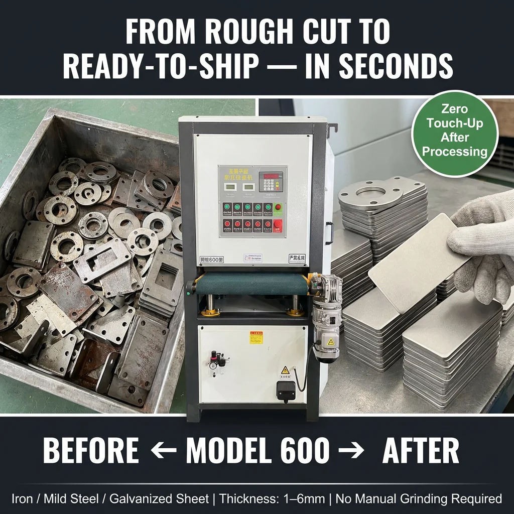 600mm Wet Wide Belt Sanding Machine for Metal Deburring Dross Removal Calibrating Dimensioning Edge Radiusing and Finishing