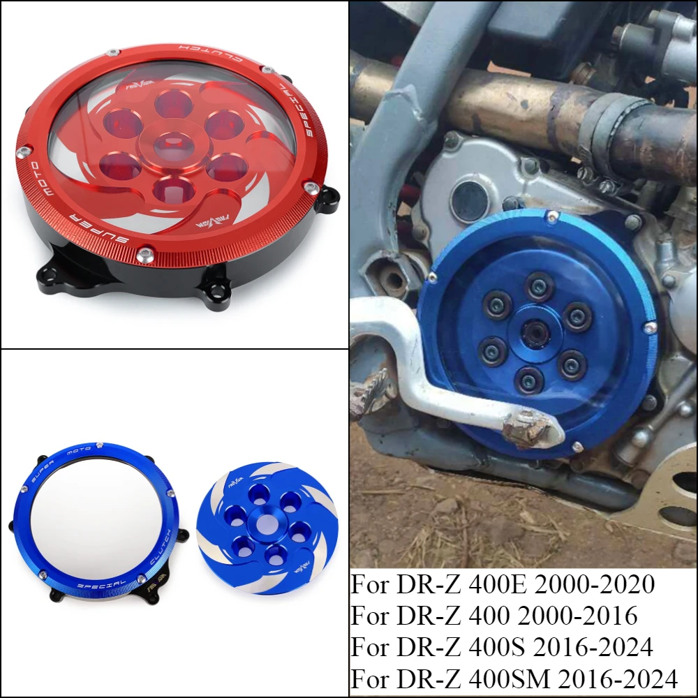 Clear Engine Clutch Cover For Suzuki DRZ400 2000-2016, DRZ400E 2000-2020, DRZ400S DRZ400SM 2016-2024 DRZ 400 S DRZ 400 SM