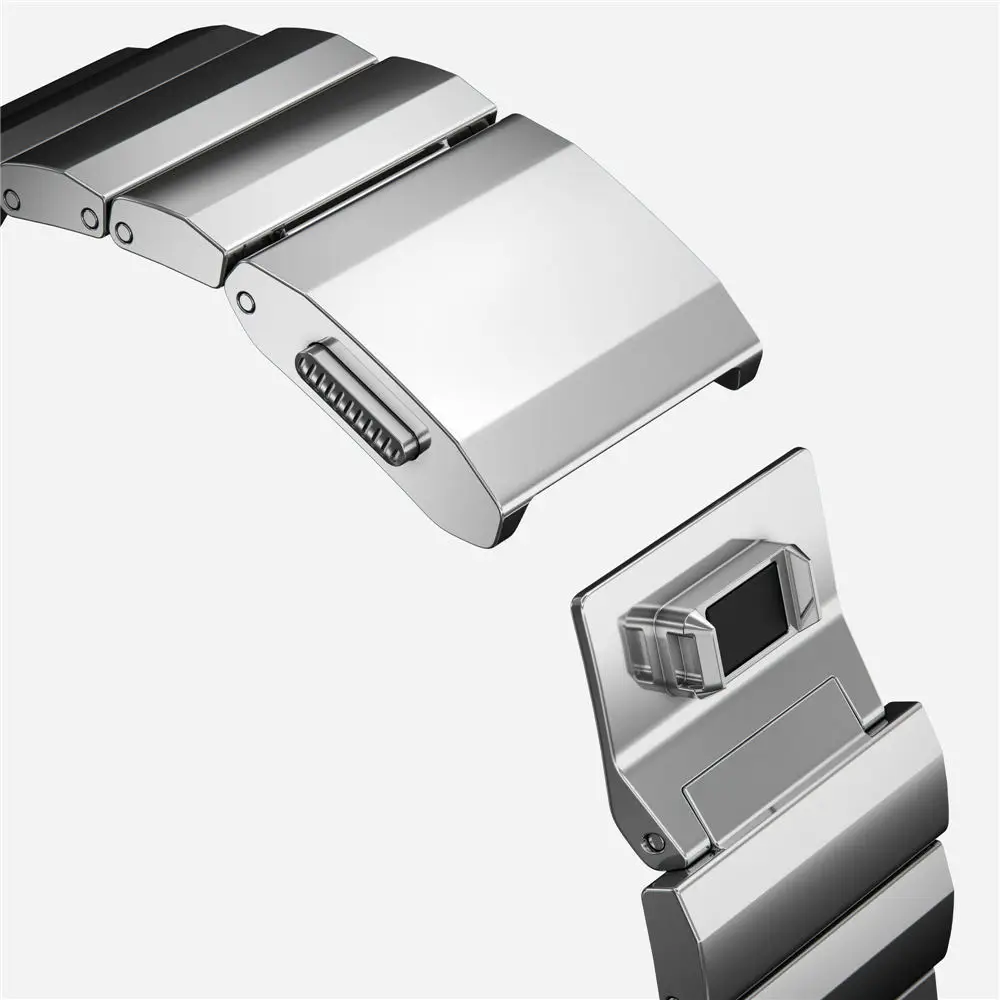 Correa de acero inoxidable para Apple Watch Ultra 2, Serie 9, 8, 7, 6, 5, 4, 3 SE, 316L, brillante, Premium