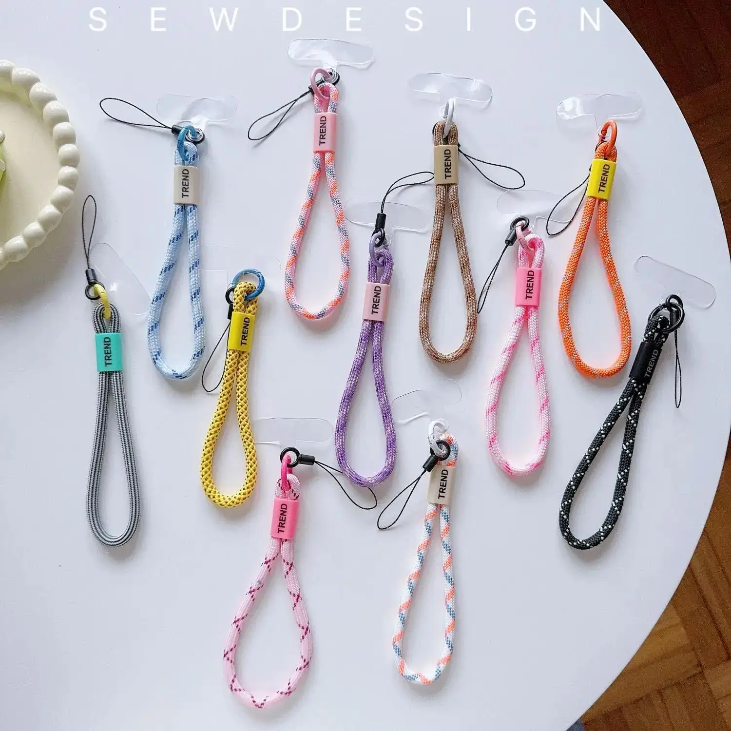 1Pc New Woven Mobile Phone Lanyard, Wristband, Colorful Woven Lanyard, Headphones,XYun ,Wallet,Dolls Colorful Security Wristband