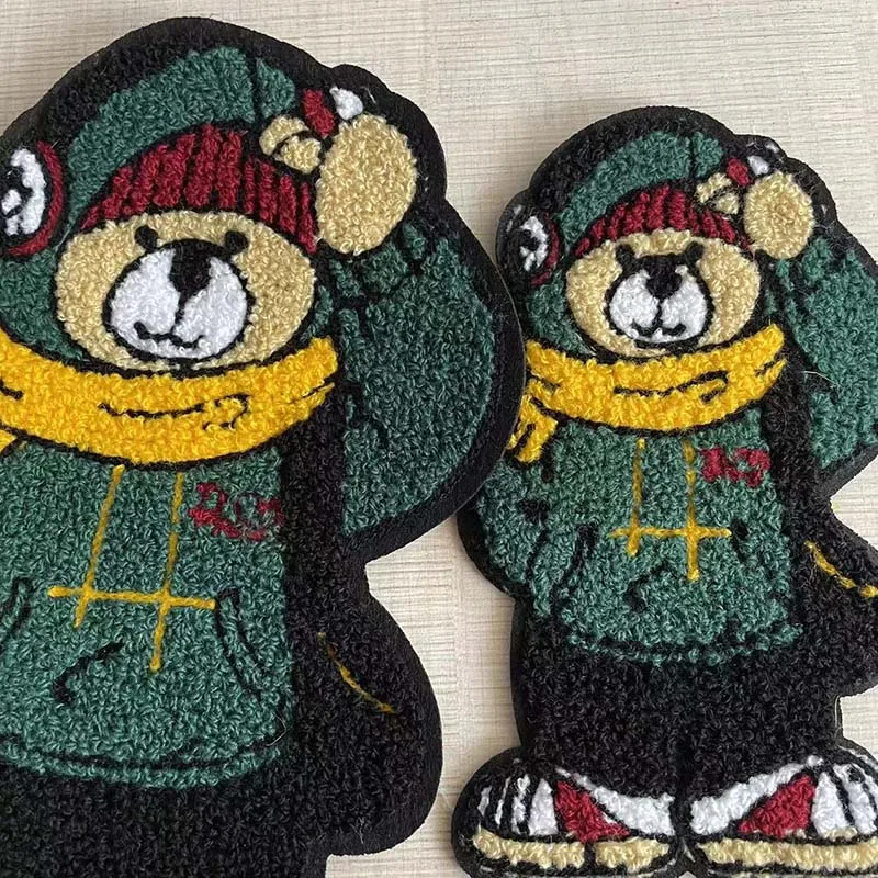 Big Cartoon Cute Teddy Bear Chenille Sewing Patch,Embroidery Applique Badge Sew On Patches For Clothing Kids,Backpack,Jackets