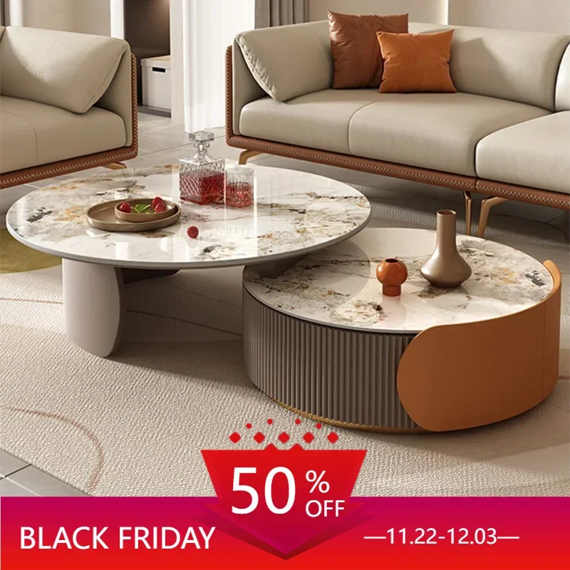 

Round Coffee Table Luxury Marble Center Design Modern Living Room Floor Coffee Tables Couch Mesa De Centro Nordic Furniture