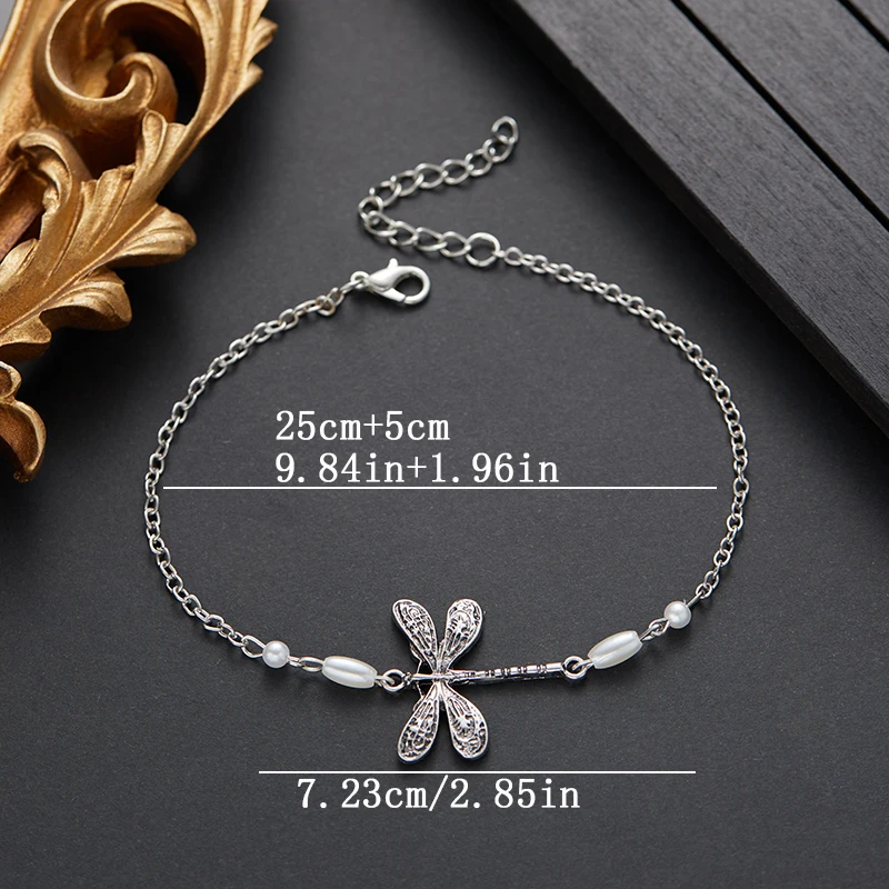 Vintage Cute Dragonfly Pendant Anklet for Men and Women Summer Beach Party Jewellery Accessories Holiday Exquisite Gifts