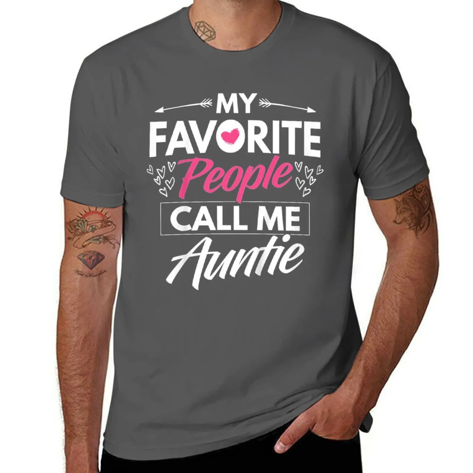 My Favorite People Call Me Auntie T-Shirt Novelty Print Casual Tee Shirt