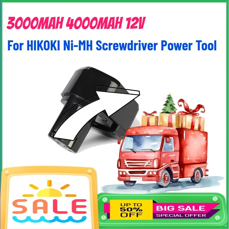 

3000mAh 4000mAh 12V Rechargeable Battery for HIKOKI Ni-MH Screwdriver Power Tool Replacement Batteries