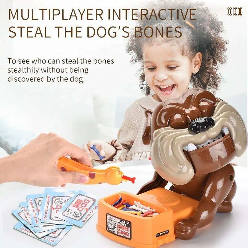 インタラクティブな犬の噛みつきチャレンジゲーム-骨拾いおもちゃ-家族パーティー-面白い反応ゲーム-親子教育玩具
