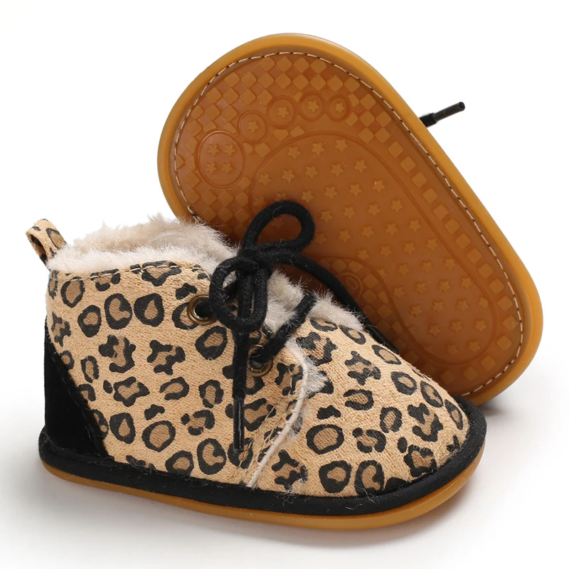 Leopard Theme Baby Shoes Boy Newborn Infant Toddler Casual Cotton Sole Anti-slip Breathable First Walkers Crawl Moccasins Shoes