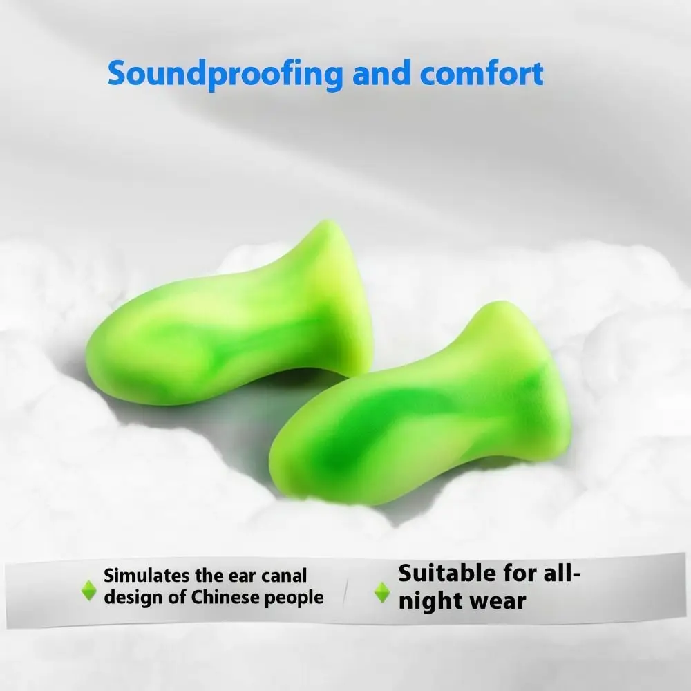 10Pcs/Box Reusable Anti-Noise Earplugs Soft Foam Anti-Tinnitus Soundproof Earplugs Comfortable Fit Slow Rebound