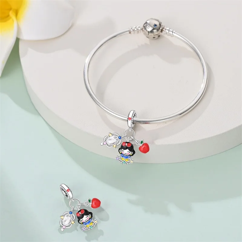 Nova 925 Sterling Silver Tea Party Princesa Série Encantos Beads Fit Pandora 925 Pulseira Original Fine DIY Jóias Presente de Aniversário