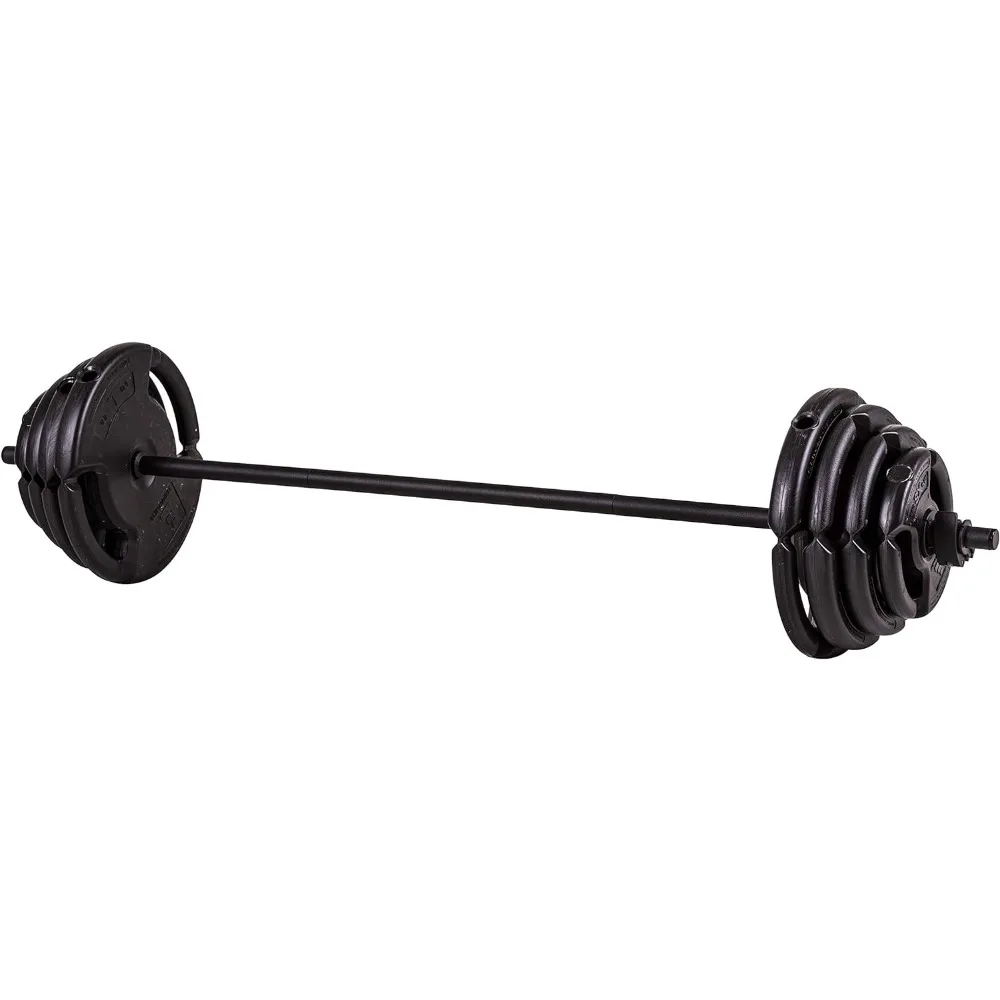 Barbells 4-Weight Deluxe Barbell Set (includes the Bar) By Step Fitness Weights for Gym Weight of Bodybuilding Exercise Large