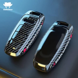 NEW Carbon fiber PC Car Smart Key Fob Case SKin Cover For Audi A3 A4 A6 A7 A8 C8 B9 Q7 Q8 D5 S8 SQ8 E-Tron keychain Accessories