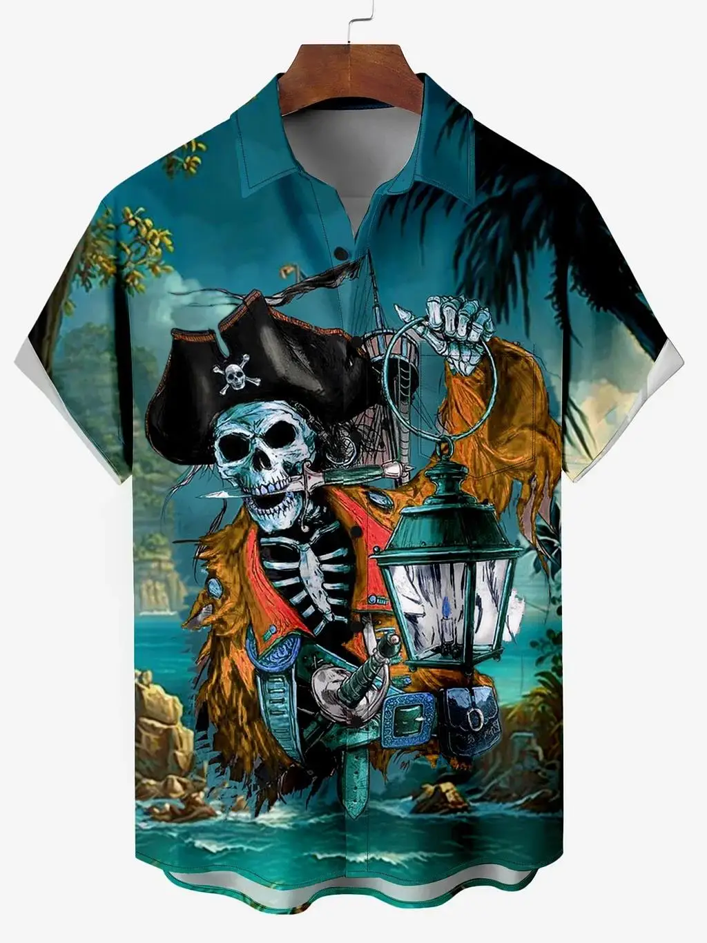 Funny Skull 3D Printed Shirt Man_Women Casual Fashion Short Sleeves Shirts Men Button Lapel Streetwear Oversized Unisex Clothing