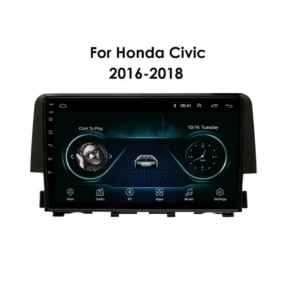 Android 13 DSP For Honda Civic 2015 2016 2017 2018 2019- 2050 Car Radio Multimedia Video Navigation Stereo Head Unit QLED Screen