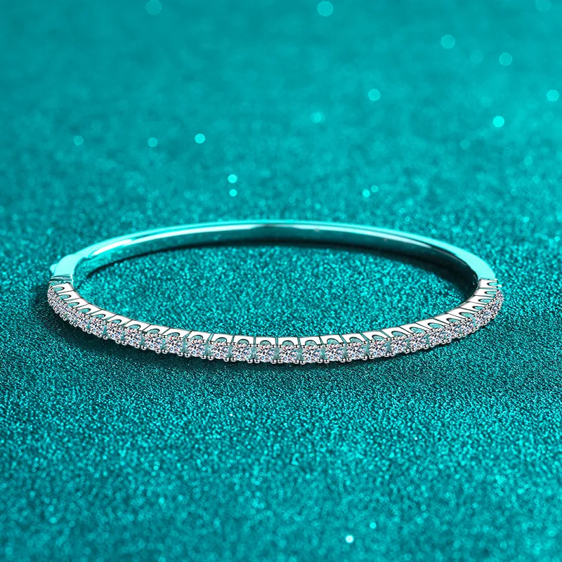 1.68ct Moissanite Tennis Bracelet 925 Sterling Silver Plated White Gold Bracelet for Women Man Sparkling Party Jewelry