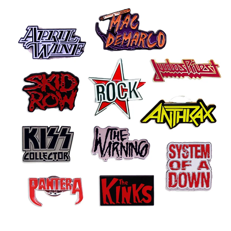 New Rock Band Logo Enamel Pin Music Album Badge Pop Band Brooch Jewelry Gift Clothing Accessories Wholesale for Fans and Friends