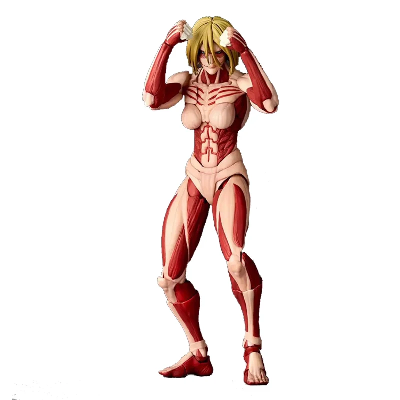 Kaiyodo L'Attaque des Titans La Titanesse Annie Leonhart Revoltech Yamaguchi Figurines d'action d'anime Figurine Ko Modèle Jouets Cadeau