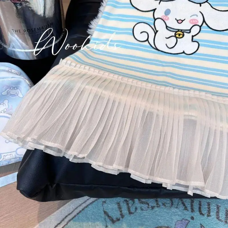 Robe d'été Cinnamoroll Kawaii pour filles, jupe de princesse mignonne et douce, jupe en gaze pour enfants, cadeau de vêtements pour enfants, mode