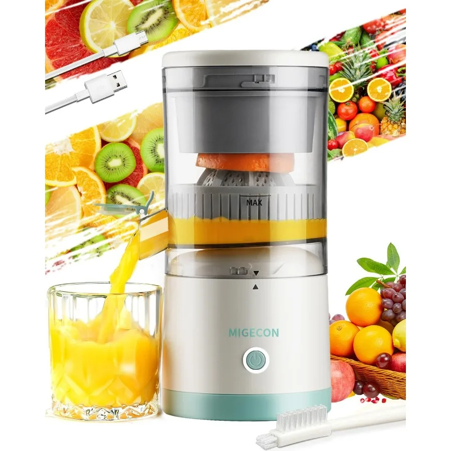 

Electric Juicer Rechargeable,Portable Kitchen Gadget for making Orange Juice,Squeezing Oranges,Lemons,Kiwi Fruit,Grapefruits,and