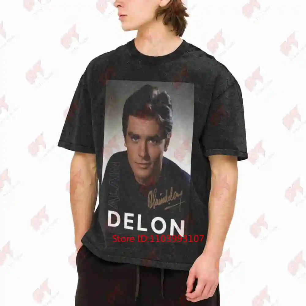 Alain Delon Vintage Washed Tee Pure Cotton T-Shirt
