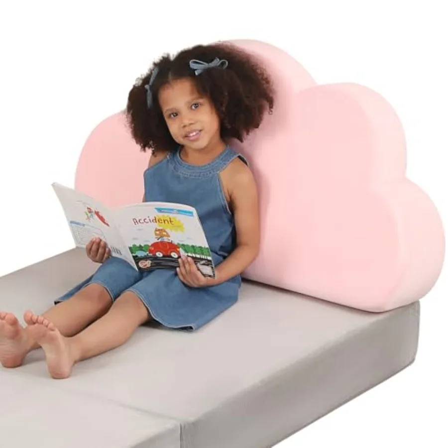 

Cloud Upholstered Headboard Back Pillow for Sitting Up in Bed Back Support for Leaning Wall Pink