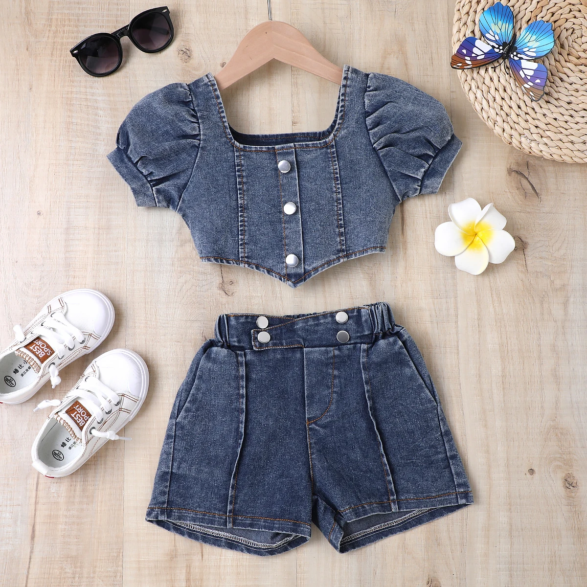 A Stylish Denim Suit For Girls