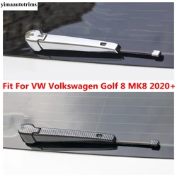 Car Rear Wiper Arm Decoration Cover Trim For VW Volkswagen Golf 8 MK8 2020 - 2024 Chrome / Carbon Fiber Exterior Accessories