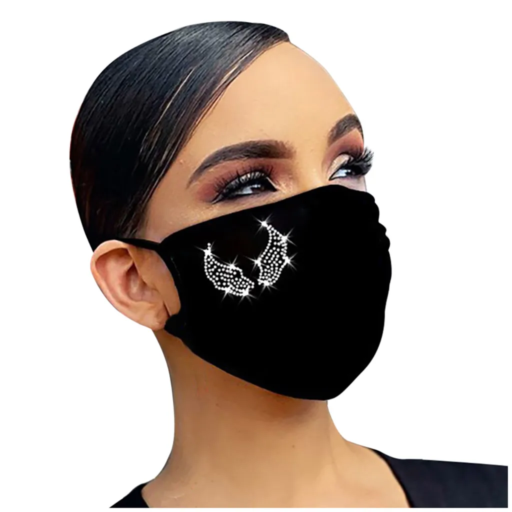 Women Reusable Outdoor Drill Breathable Fashion Ice Cotton Windproof Mask Outdoor Dust-Proof Face Protective Mask Reusable Mask