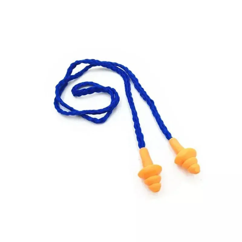 10pcs Individually Wrapped Non Toxic Soft Silicone Corded Ear Plugs Reusable Hearing Protection Rubber Earplugs Protector