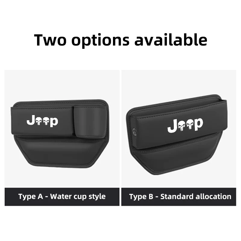 1pcs Leather Car Seat Gap Organizer for Jeep Renegade Compass Wrangler JK JL Grand Cherokee Console Side Seat Plug Filler Storag