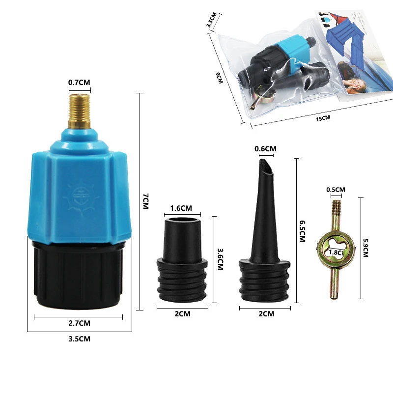 

Kayak SUP Valve Adaptor Car Tire Pump Inflator Adaptor Inflatable Float Row Swimming Rings Boston Inflator