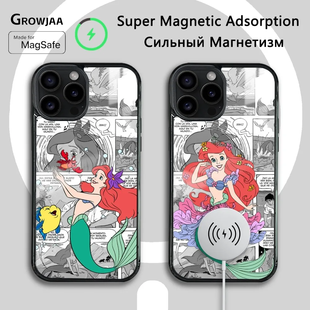 The Little Mermaid Movie Phone Case For iPhone 16 15 14 13 12 11 Pro Max Plus Mini Magsafe Mirror Wireless Magnetic Cover