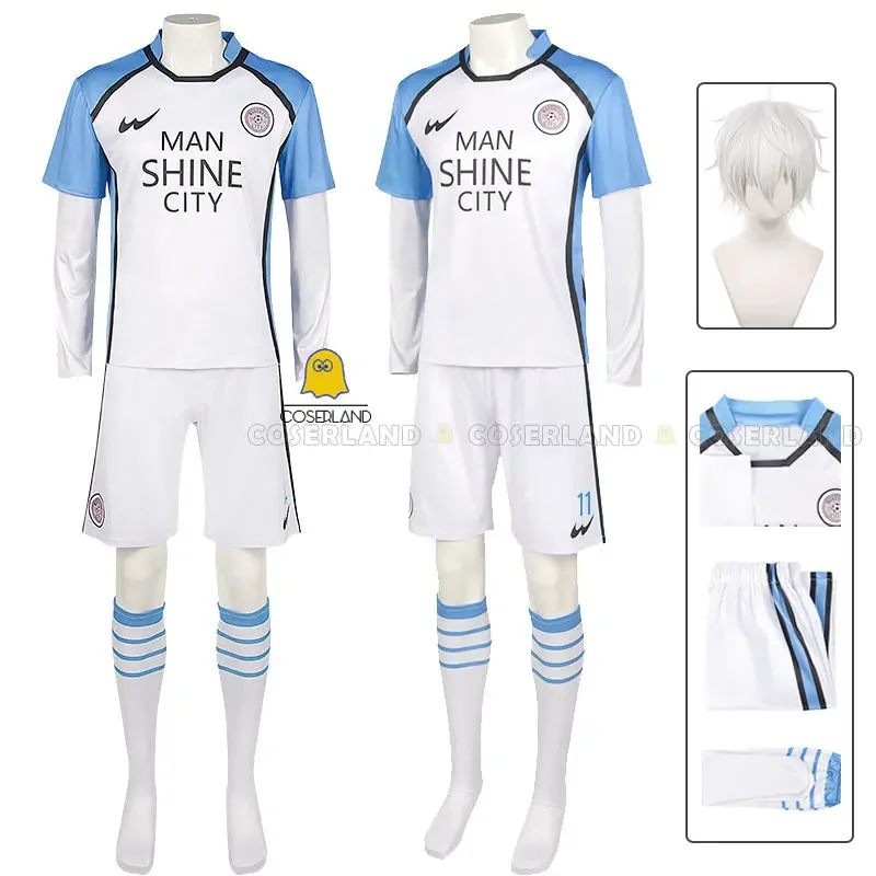 2025 New Blue Lock Anime Costume Wig Nagi Seishirou MAN SHINE CITY Football Jersey Chigiri Hyouma Mikage Reo Cosplay AA