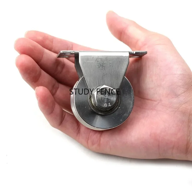 1pc 304 Stainless Steel Pulley U-shaped/V-shaped/H-shaped Fixed Pulley with Bearings Steel Wire Lifting Wheel Track Pulley