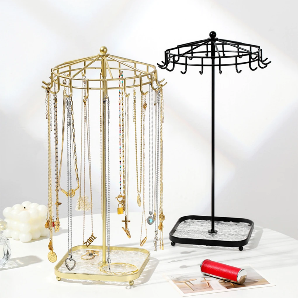 

Detachable Metal Acrylic Jewelry Stand Rotatable Necklace Jewelry Display Stand Simple Jewelry Storage Rack Iron Stand Holder