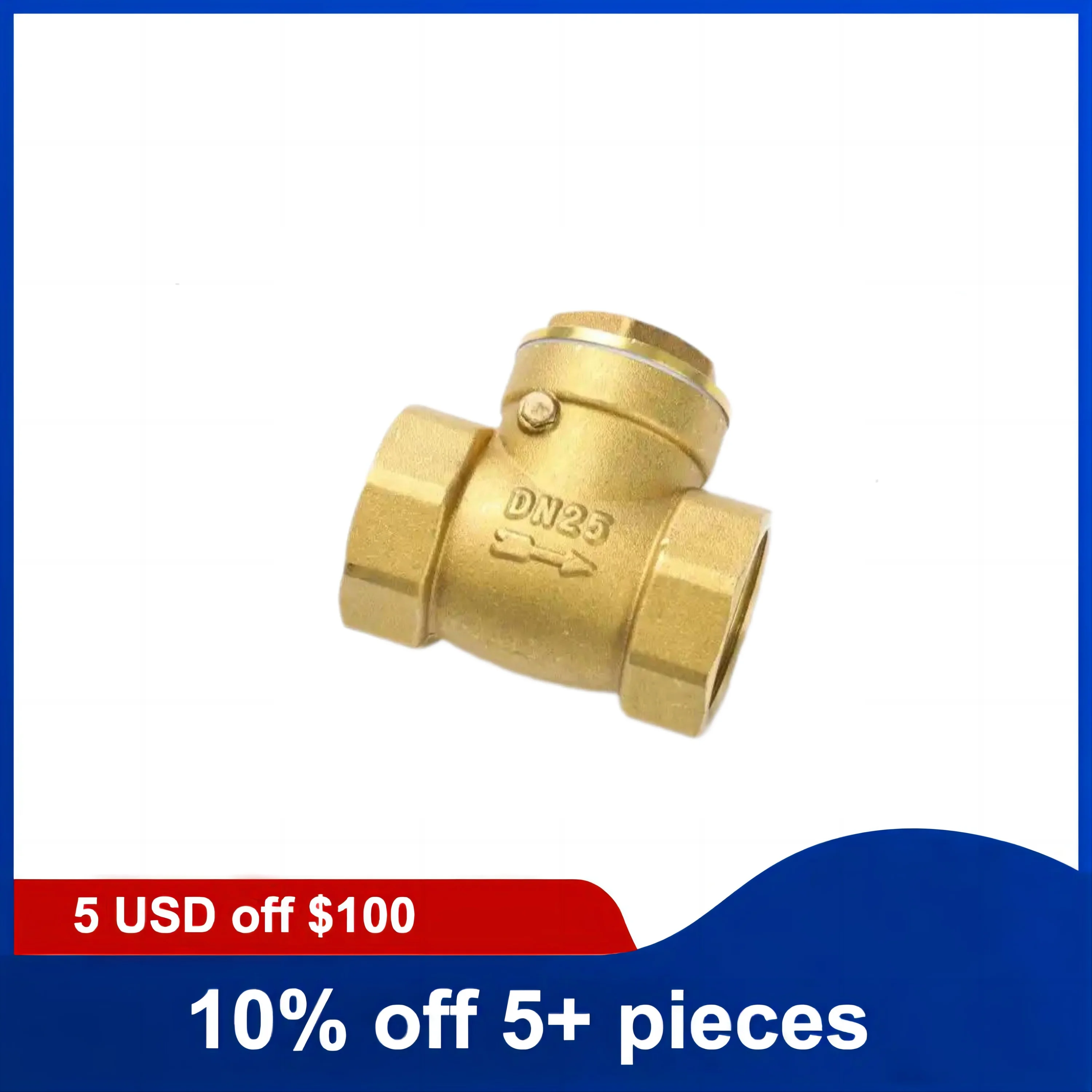 

1-1/4 Inch Brass Swing Type Check Valve Female Thread Valve Water Pipe Non Return Horizontal Check Valve