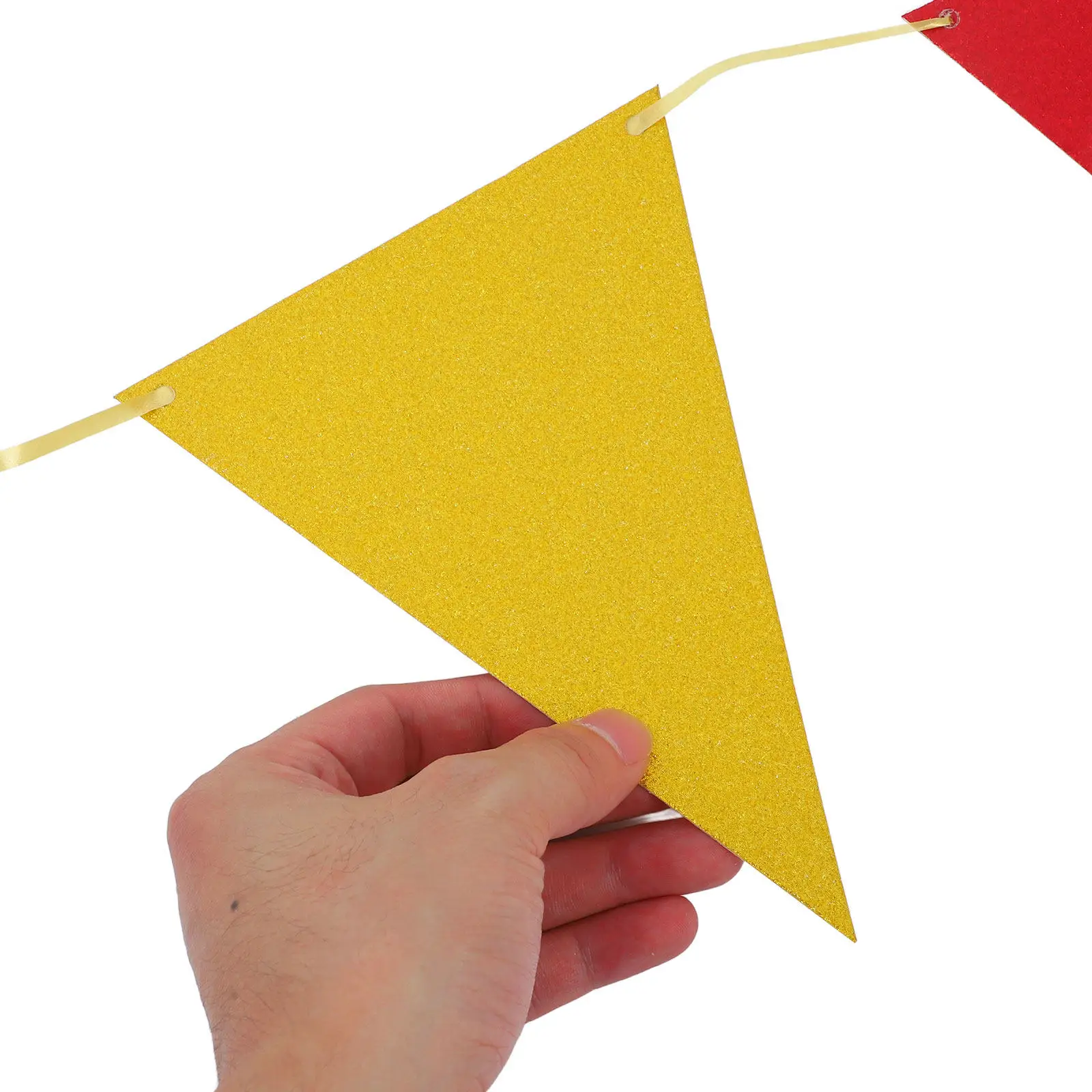 2Sets Colorful Glitter Triangle Banner Flags Vibrant Party Garland Pennants for Birthday Baby Shower Wedding Graduation