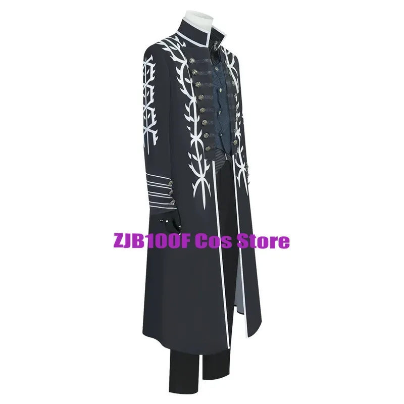 ZJB Vergil juego de Cosplay Demon Cosplay hombre Dark Slayer negro gabardina larga uniforme traje con peluca accesorio de juego para hombres