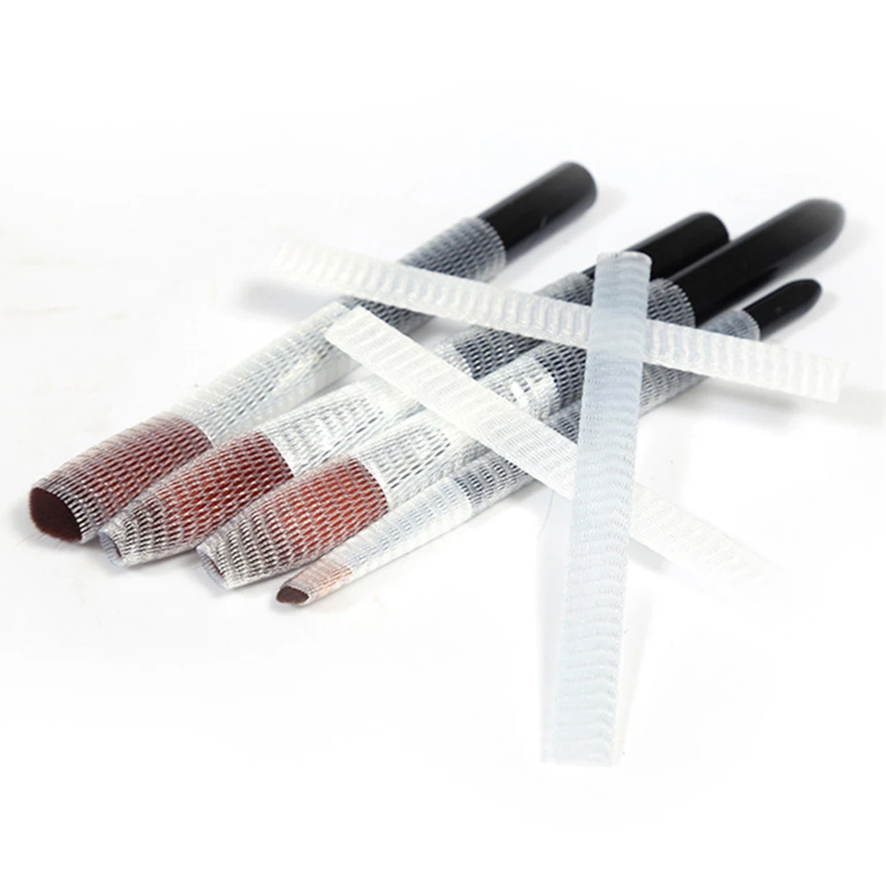

100pcs Makeup Mesh Cover Protector White Travel Elastic Reusable for Brush Storage Cosmetics Organizing