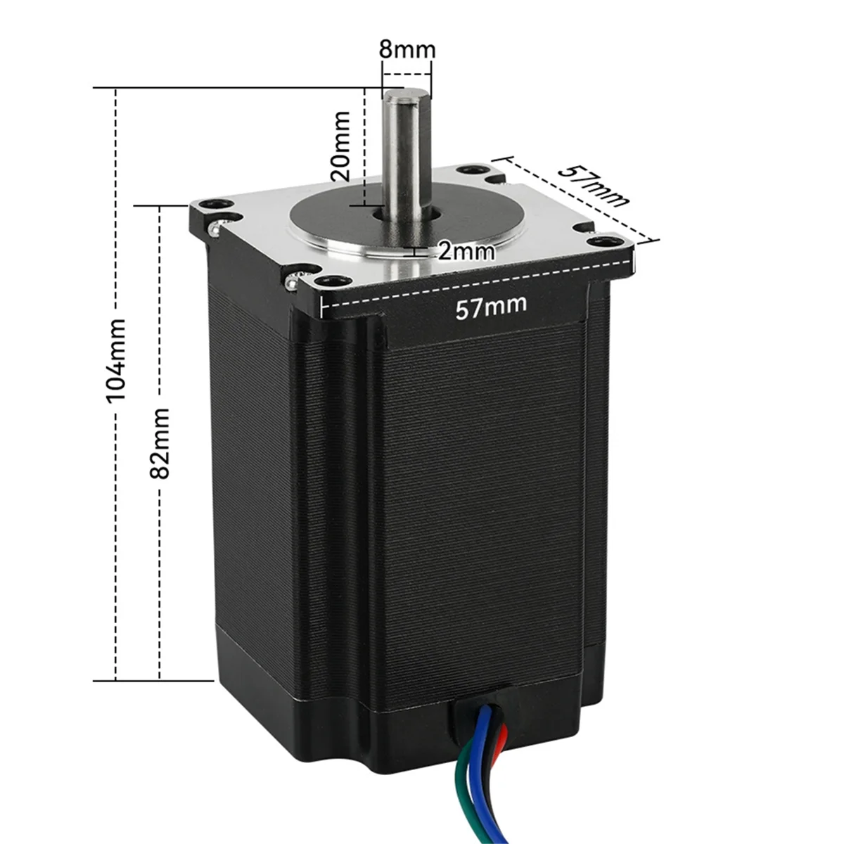 57ステッピングモーター 1.2N 82mm 2.8A 2相 4線式 3Dプリンター DIY彫刻機モーター 57ステッピングモーター