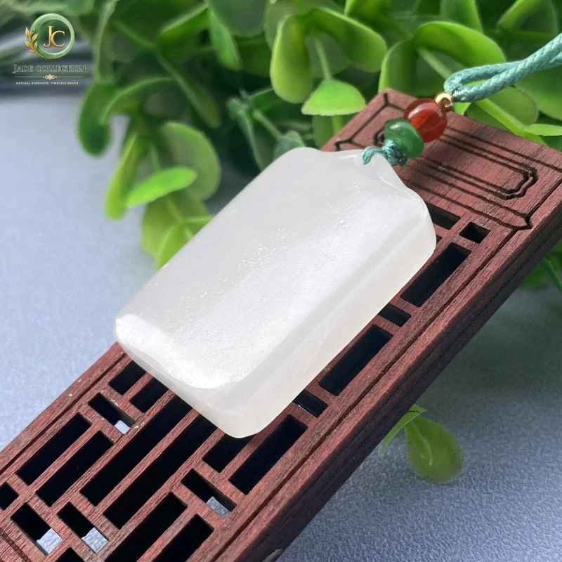 Afghan white jade small amulet pendant, double-sided polished, suitable for TikTok live streaming, available for dropshipping, j