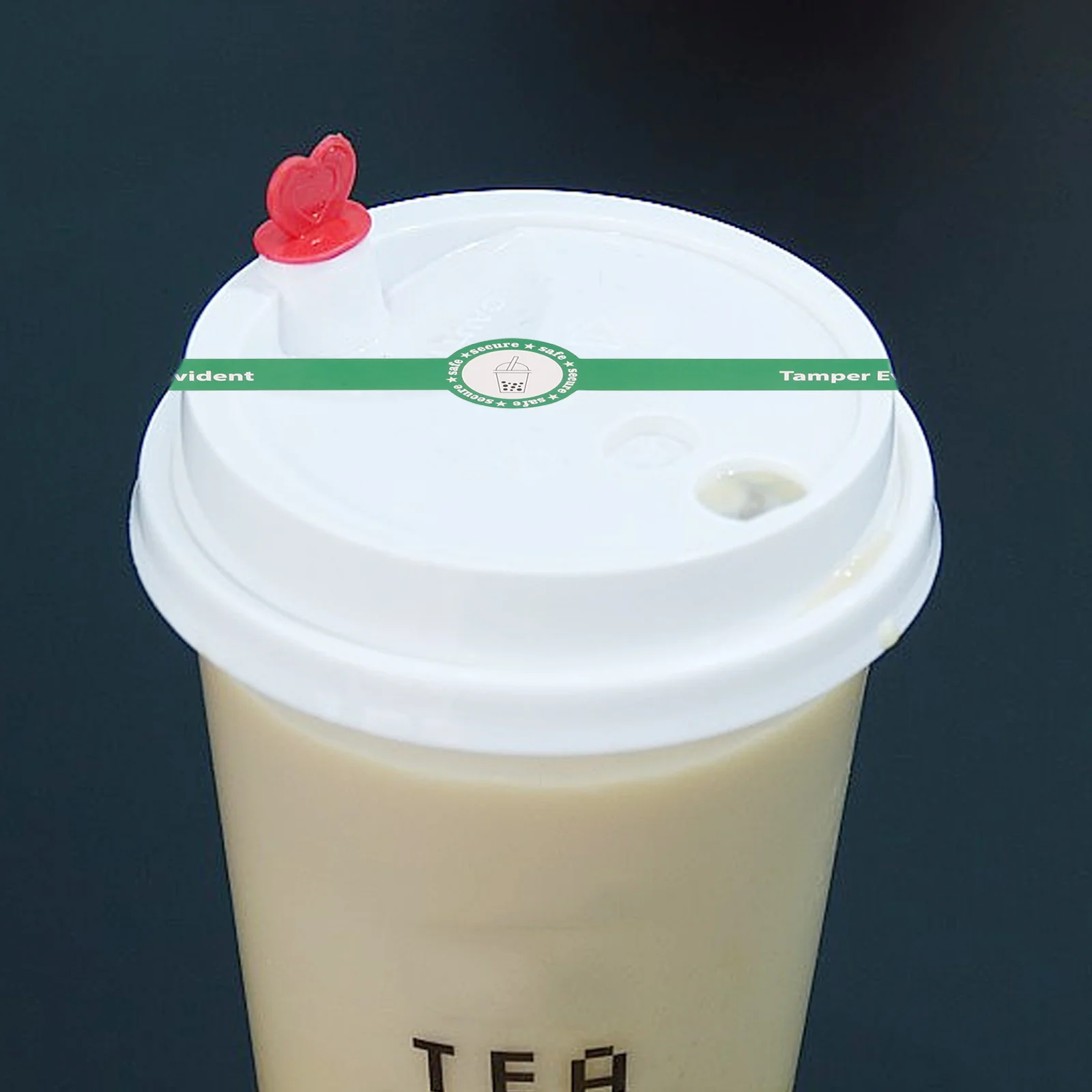 

1 Roll Multi-Use Tamper Proof Sealing Stickers Green Cake Dessert Drink Coffee Cup Seal Labels Make A Face Stickers