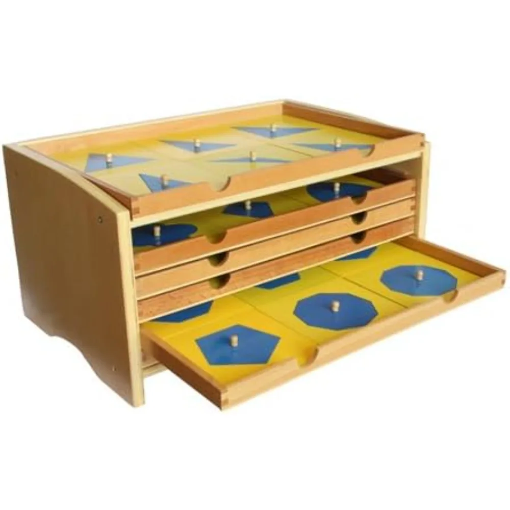 

Montessori Geometric Cabinet with 35 Insets