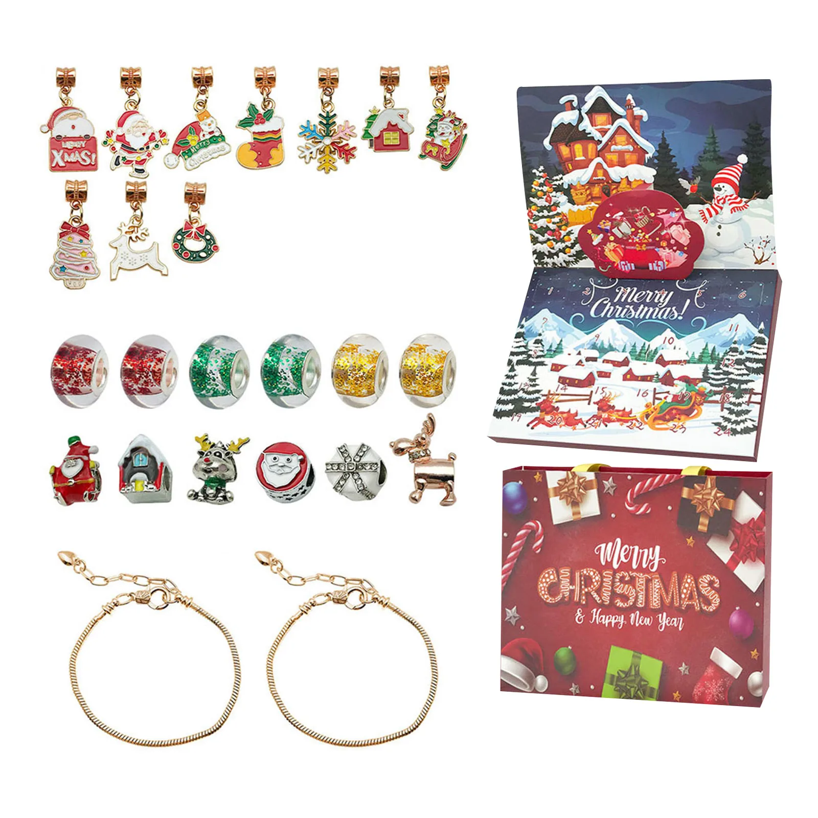 Minuterie de sable 1 Minute en vrac, calendrier de noël, 24 compte à rebours, accessoire de Bracelet, cadeau de l'avent, chronomètre