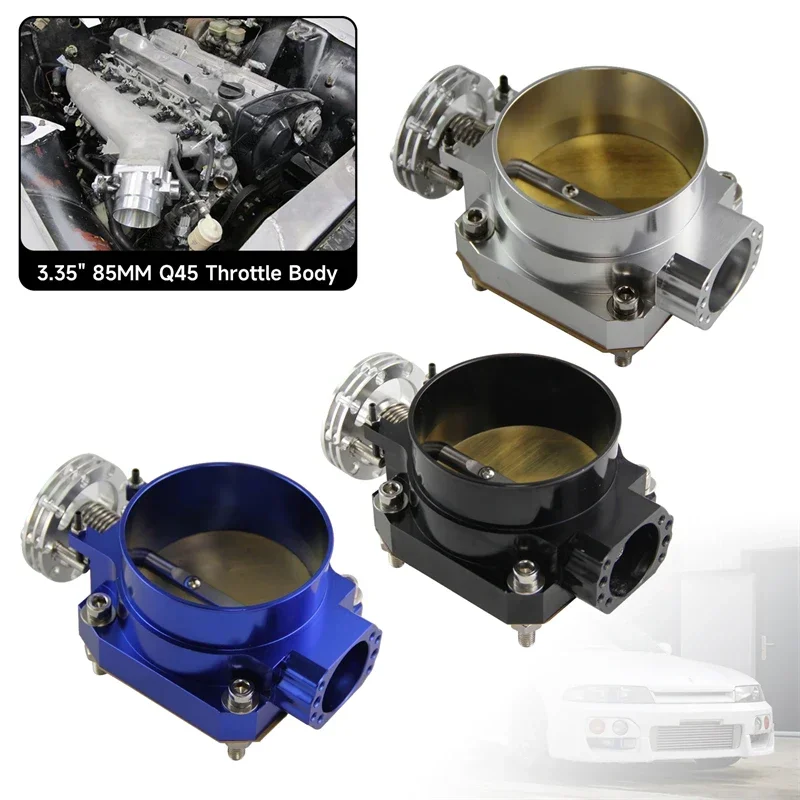 

Black/Blue/Silver Throttle Body Q45 3.35" 85MM Intake Manifold Fit For Nissan Skyline R33 R34 RB25DET RB26DET GTS