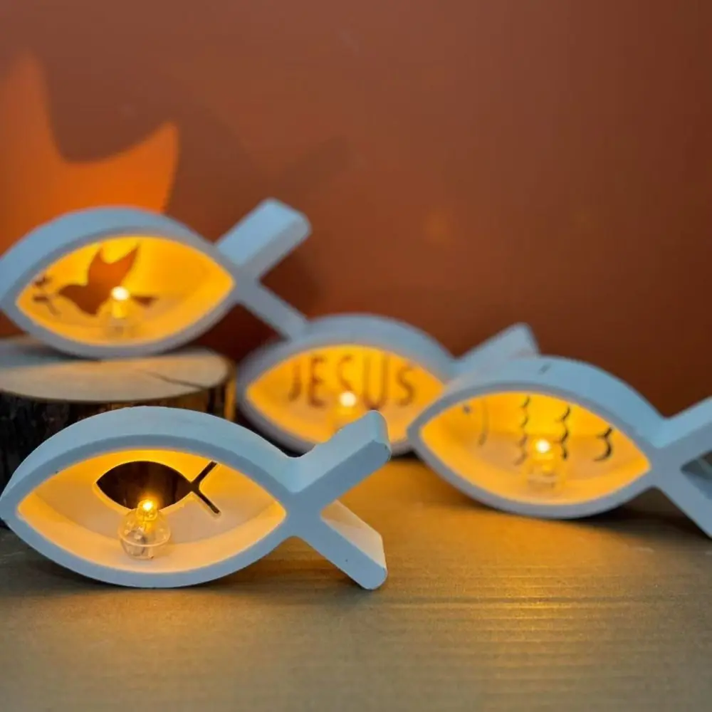 

Simple Non-Sticky Jesus Fish Silicone Mold Charming Reusable Jesus Fish Candle Holder Unique Candlestick Mold Soaps Model