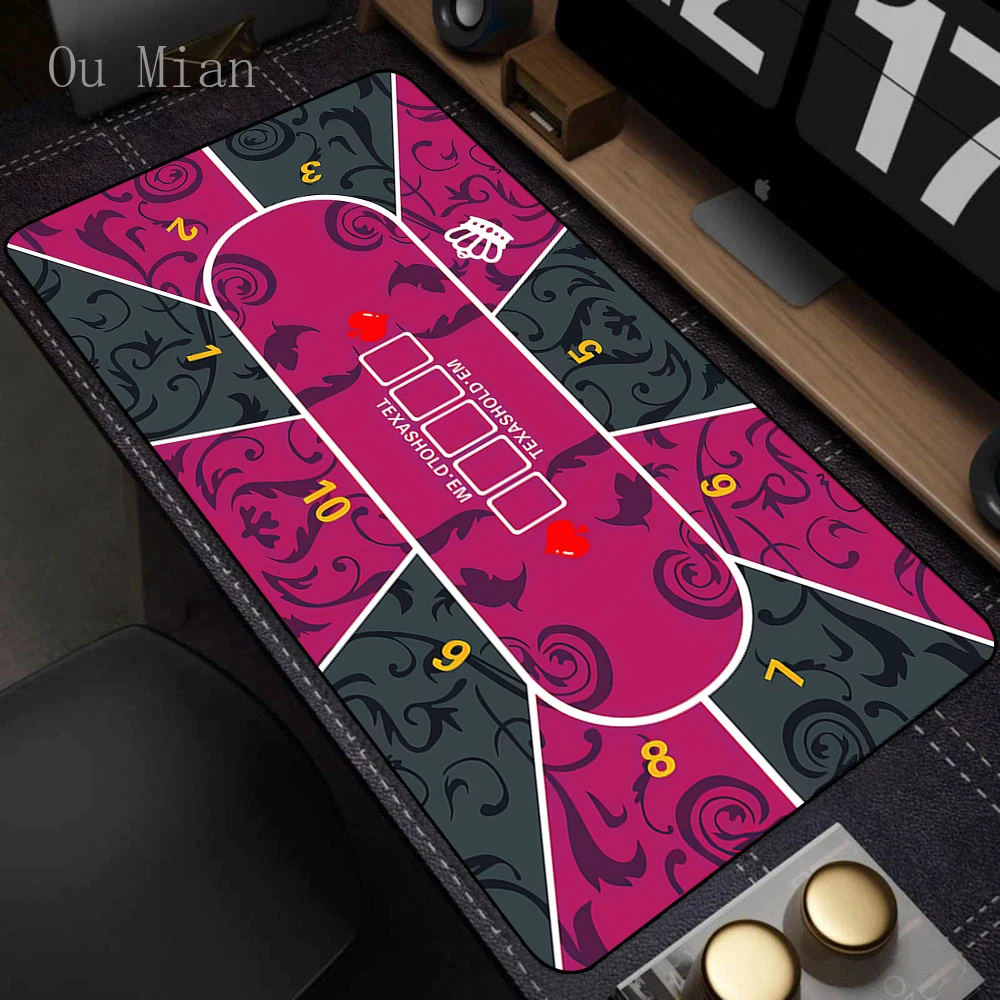 Texas Poker Mouse Mat Tablecloth Non-slip Game Layout Office Mat Tabletop Holdem Mats for Home Entertainment Board Game Mousepad