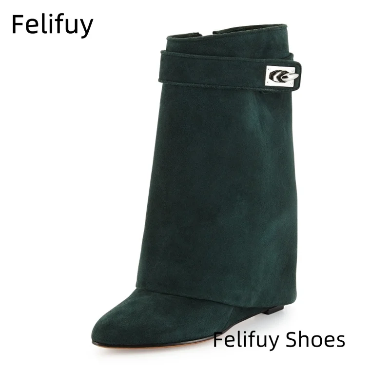 القرش قفل الأحذية أعلى جودة حذاء من الجلد أسافين كعب قصير بوتاس موهير أشار تو أحذية جلد طبيعي مصمم الأحذية النساء